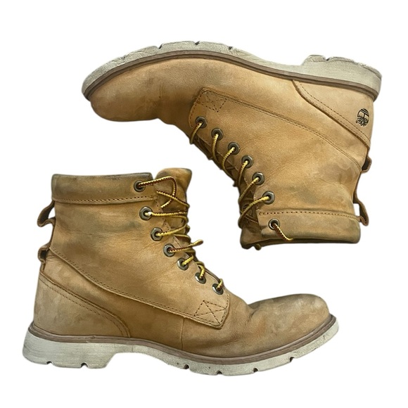 y2k timberland brown lace up waterproof leather carpenter combat work boots main image 6